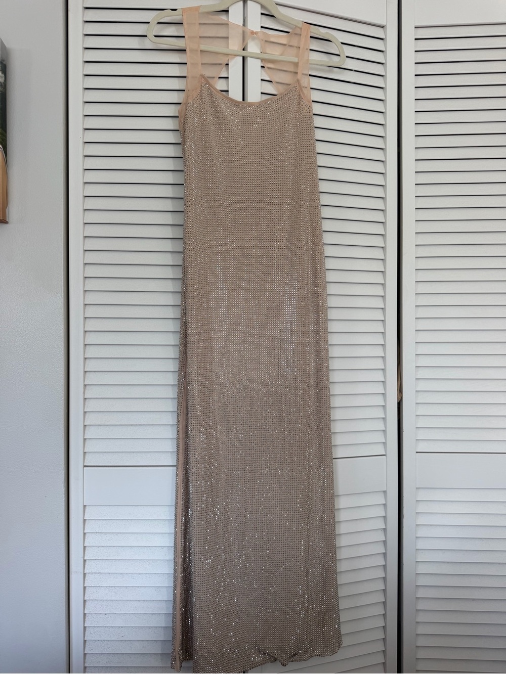 Commense Mesh Trim Rhinestone-Decor Cami Dress - Picture 7 of 8